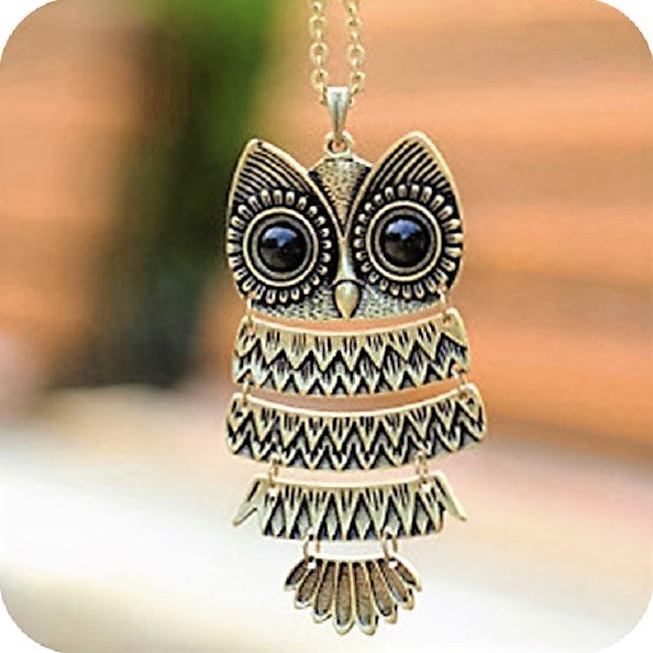 Fashion Retro Antique Bronze Vintage Style Owl Long Chain Pendant Necklace