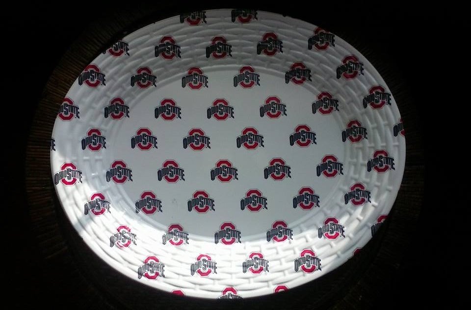 Ohio State University Hard Plastic Oval Serving Tray