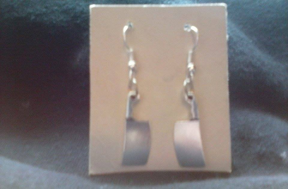 NEW Silver Tone Meat Cleaver Drophook Earings - Juggalo, Juggalette, Hatchetman, Insane Clown Posse