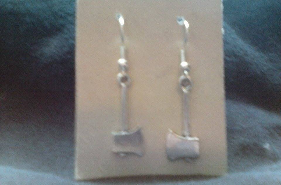 NEW Silver Tone Axe Drophook Earrings - Juggalo, Juggalette, Hatchetman, Insane Clown Posse