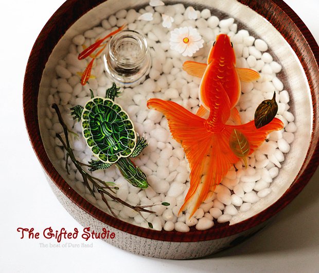 Unique essential oil holder resin painting