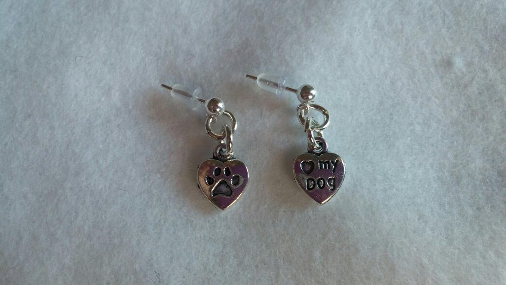 I Love My Dog Earrings