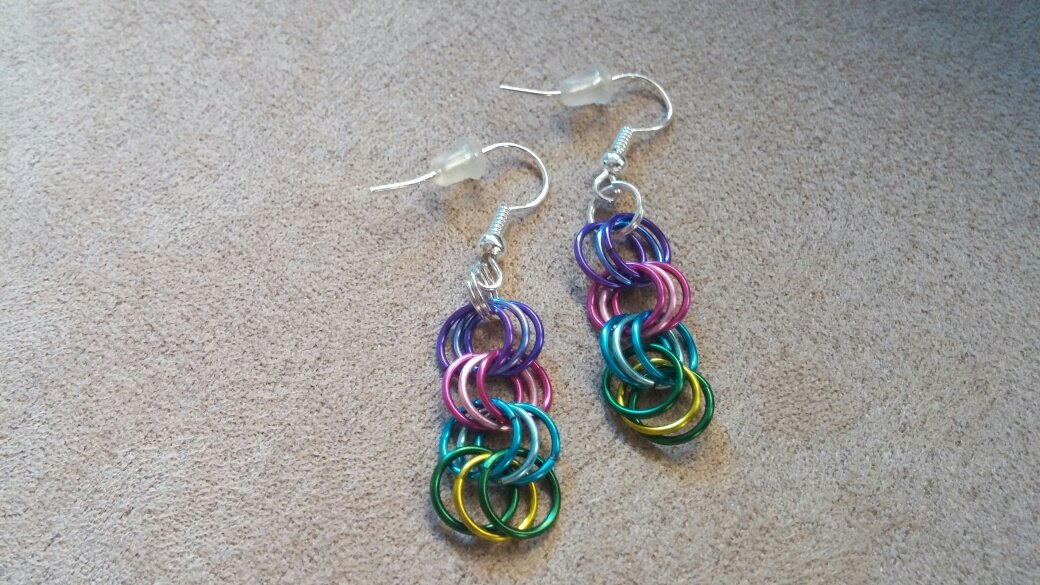 Colorful Rings - Dangle Earrings