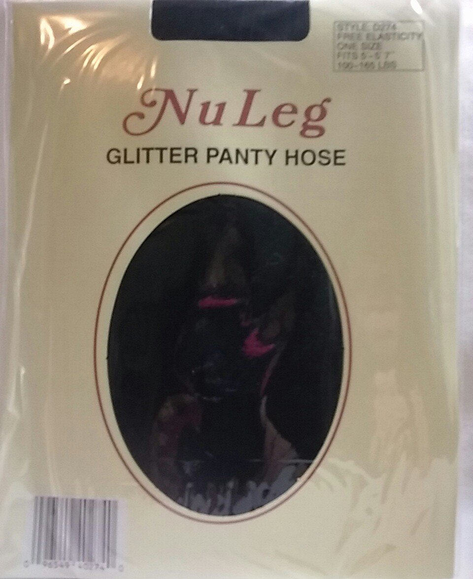 Fashion glitter panty hose black 100% nylon NuLeg Hosiery pantyhose