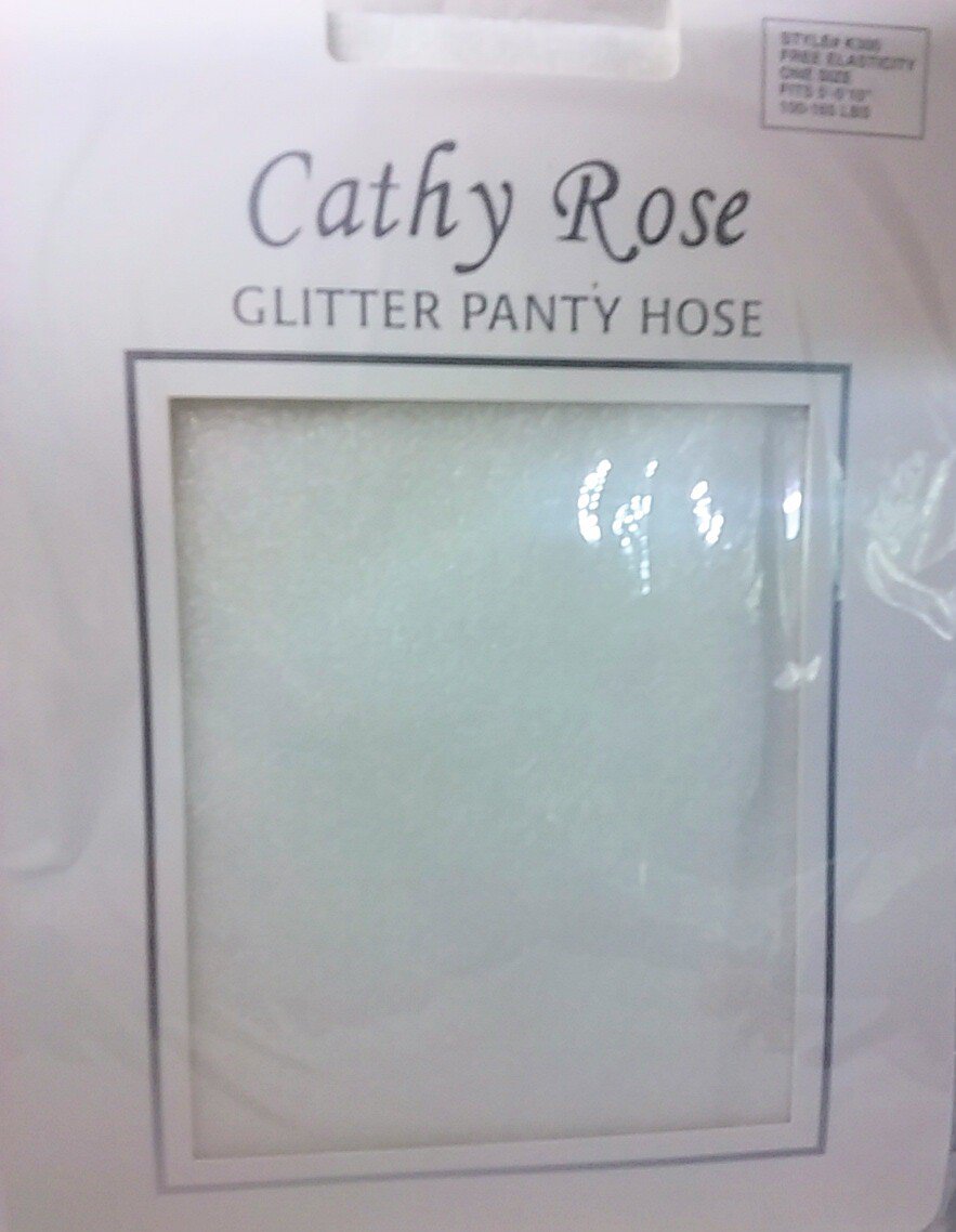 Fashion glitter panty hose white 100% nylon by Cathy Rose Hosiery pantyhose