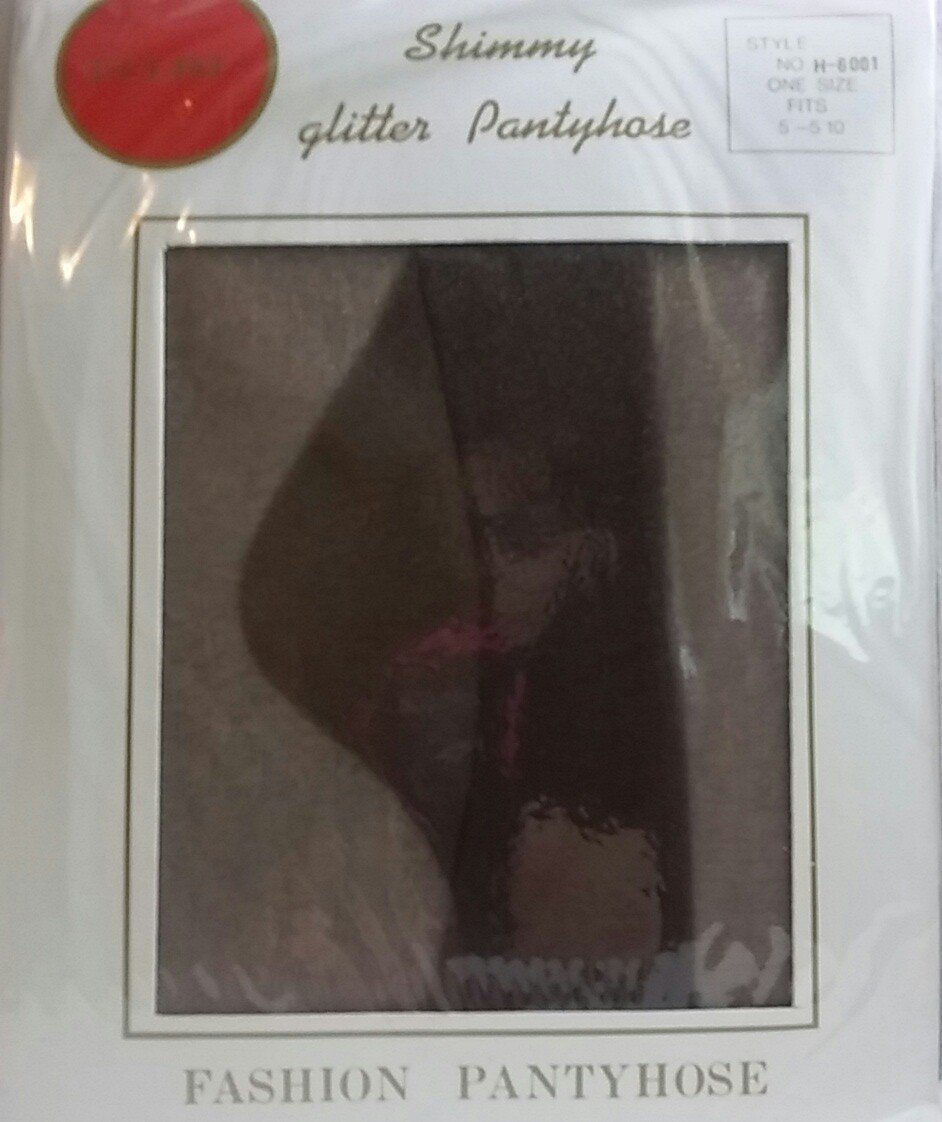 Shimmy glitter panty hose sheer black 100% nylon by Bolish Hosiery pantyhose