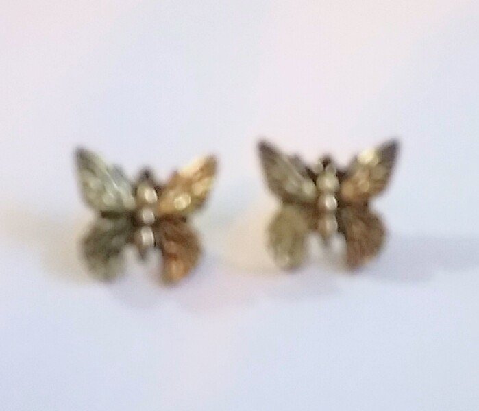 Antique style butterfly stud earrings