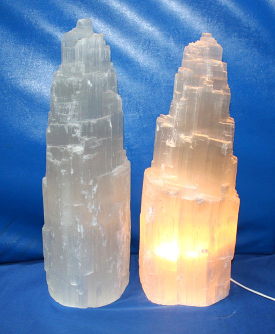 Selenite Skyscraper Lamp Large