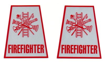 Reflective Helmet Trapezoid - FIREFIGHTER
