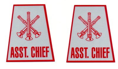 Reflective Helmet Trapezoid - ASST. CHIEF - 3 Trumpet