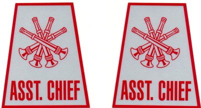Reflective Helmet Trapezoid - ASST. CHIEF - 4 Trumpet