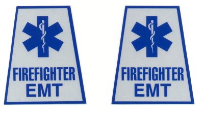 Reflective Helmet Trapezoid - FIREFIGHTER EMT