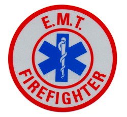 3" Round Reflective Decal - EMT FIREFIGHTER