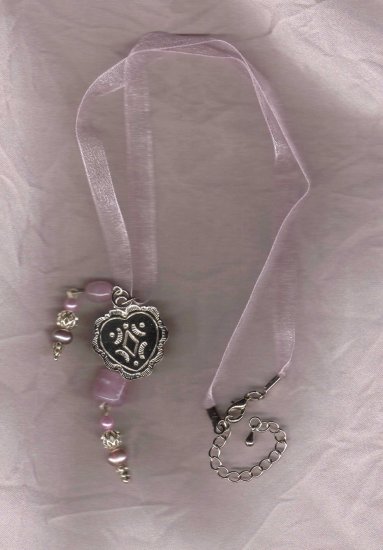 I HAVE HEART pink ribbon charm necklace