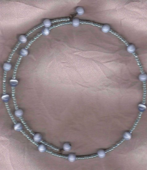 HARMONY blue lace colored gem wire necklace