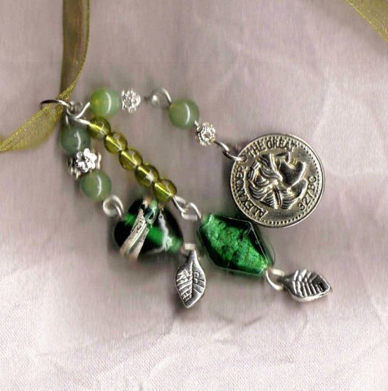 WEALTH new jade,crystal, glass ribbon necklace