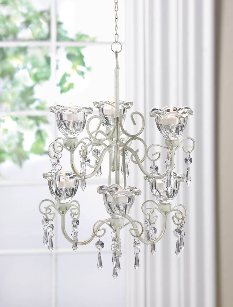 Crystal Blooms Double Tiered Chandlier / Candelier