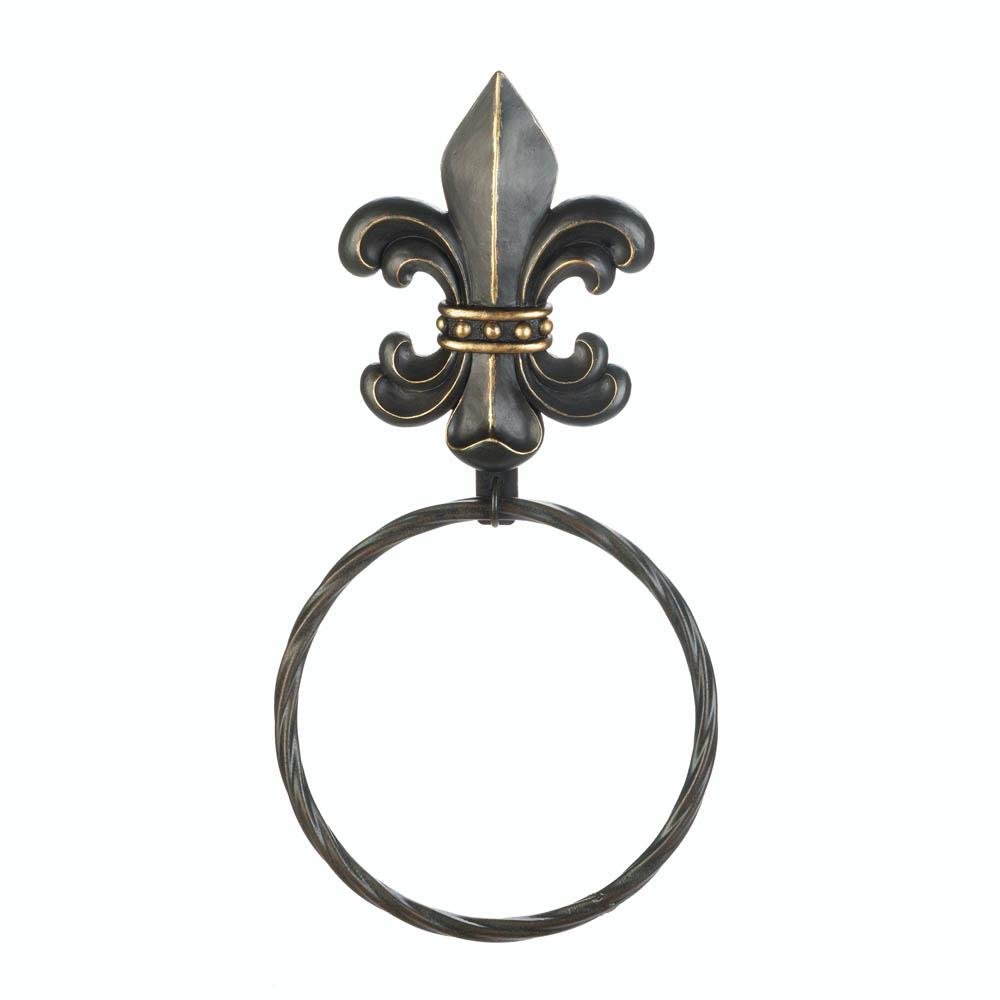 Iron Fleur-De-Lis Towel Ring