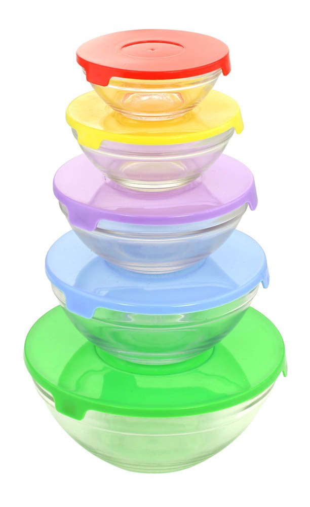 Glass Bowl Set - 10pcs(bowls and lids)