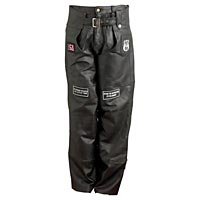 Hand-Sewn Pebble Grain Genuine Leather Motorcycle Chaps