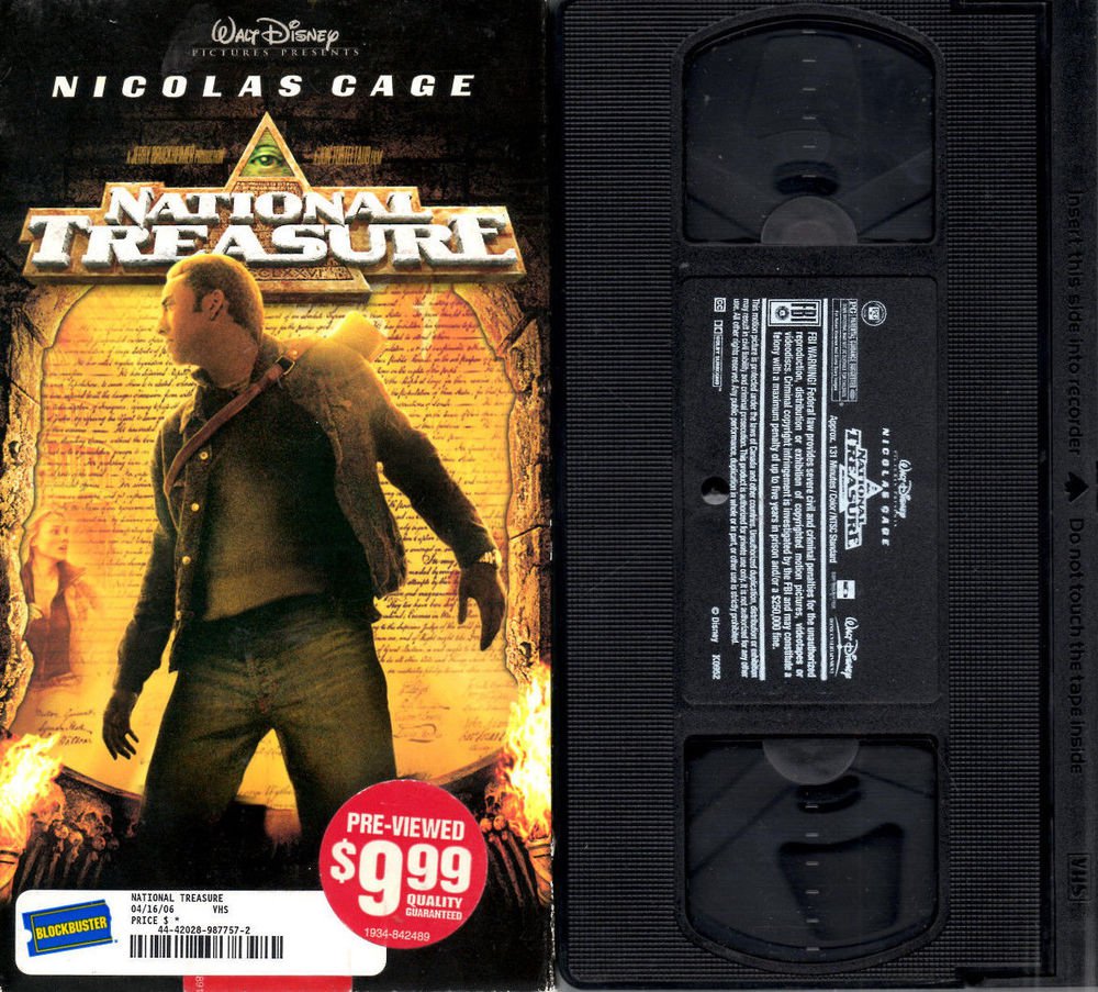 National Treasure Vhs Nicolas Cage Walt Disney