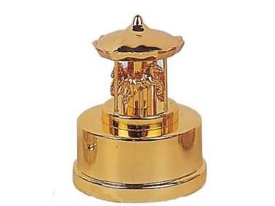 Gold running horse music box
