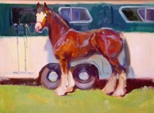 Expectant Gaze" Equine Art Original Oil Painting Horse California Listed Artist