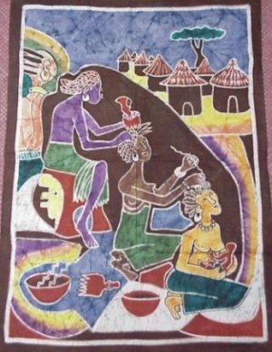 "Braiding Hair" Batik