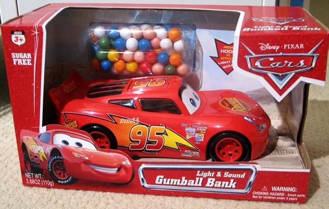 Disney Pixar Cars Lightning McQueen Lights & Sound Gumball Bank