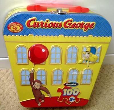 Curious George 100 Piece Puzzle in Collectible Carry Tin