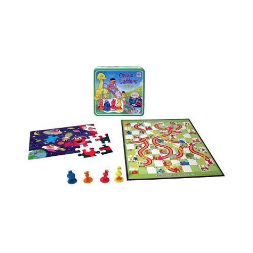 Chutes and Ladders Sesame Street Edition in Collectible Metal Tin