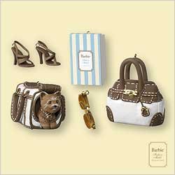 Hallmark Barbie Fashion Pup Dog Miniature Ornament Set