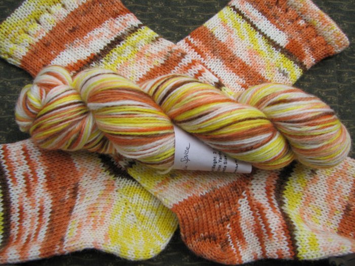 Pumpkin Spice Superwash Sock Yarn