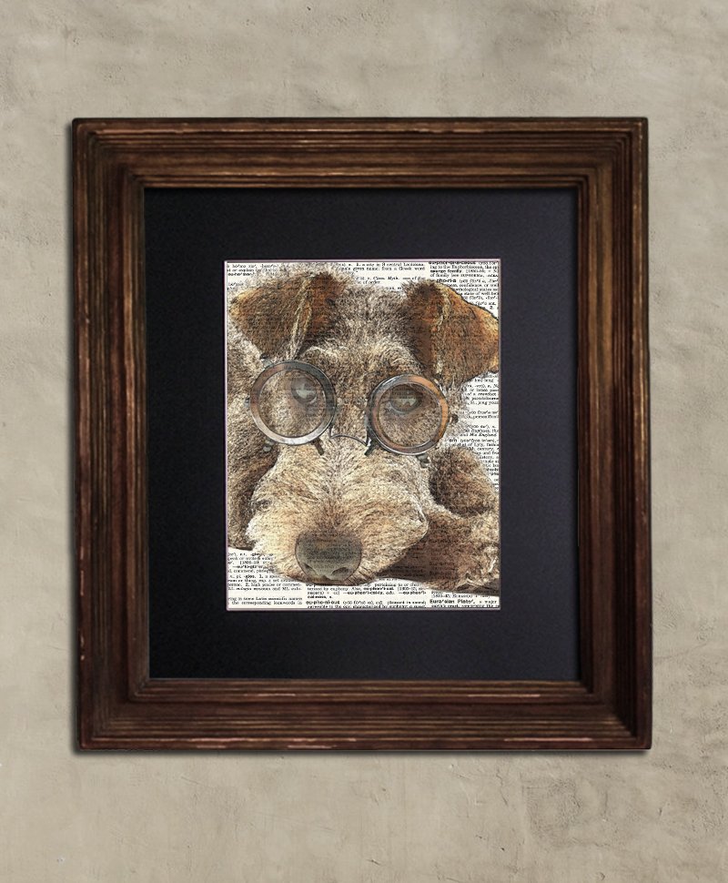 Dictionary Print: Laconic Airedale Terrier, Steampunk Dog Art Print