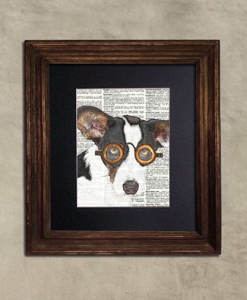 Dictionary Print: Percipient Welsh Cardigan Corgi, Steampunk Dog Art Print