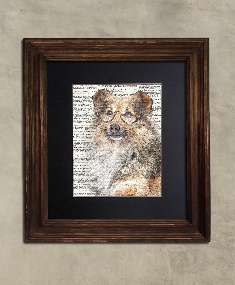 Dictionary Print: Astute Shetland Shepherd, Dog Art Print