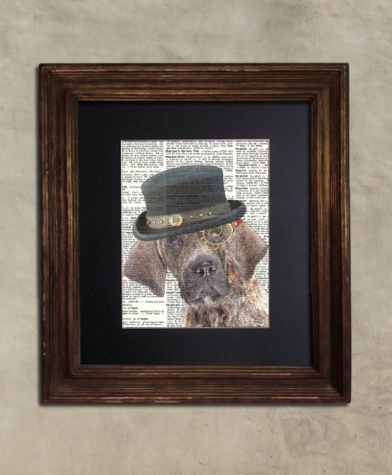 Dictionary Print: Operose Brazilian Mastiff, Steampunk Dog Art Print