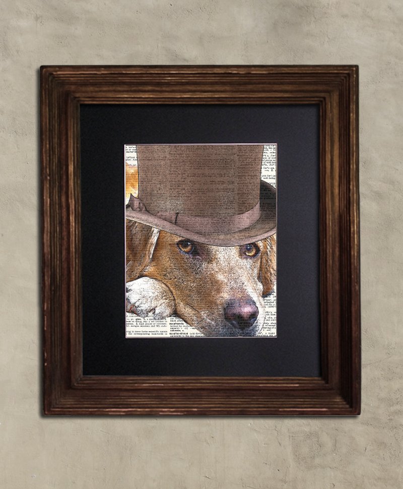 Dictionary Print: Effusive Golden Retriever, Steampunk Dog Art Print