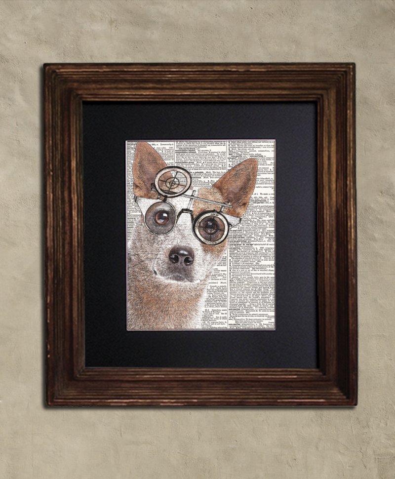 Dictionary Print: Clever Australian Cattle Dog in Steampunk Glasses, Dog Art Print