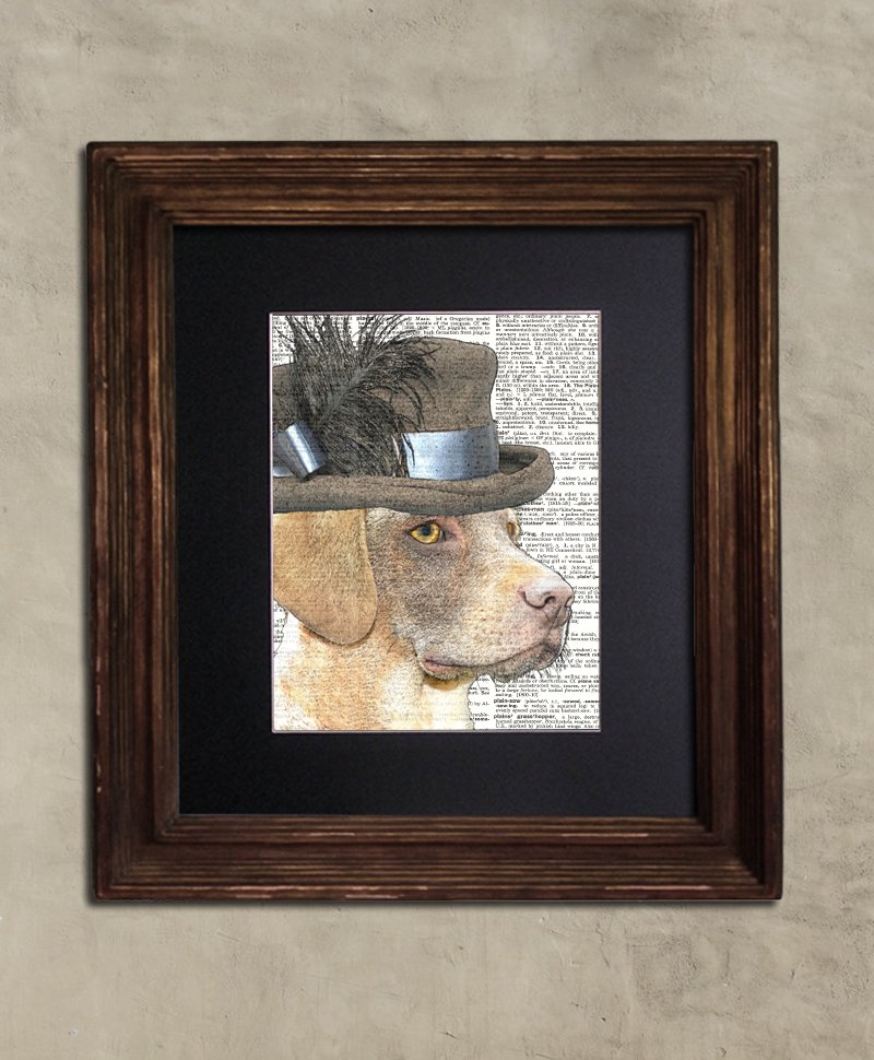 Dictionary Print: Unaffected Yellow Lab, Steampunk Dog Art Print