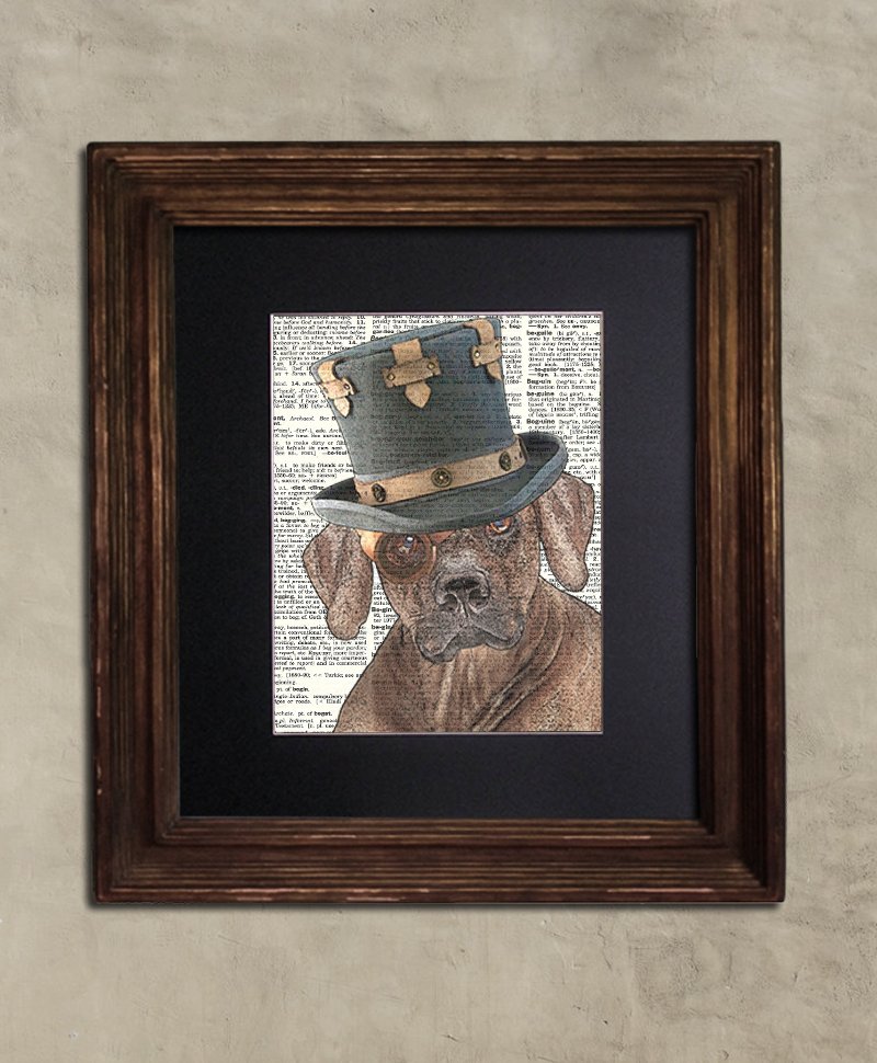 Dictionary Print: Deferential Rhodesian Ridgeback, Steampunk Dog Art Print