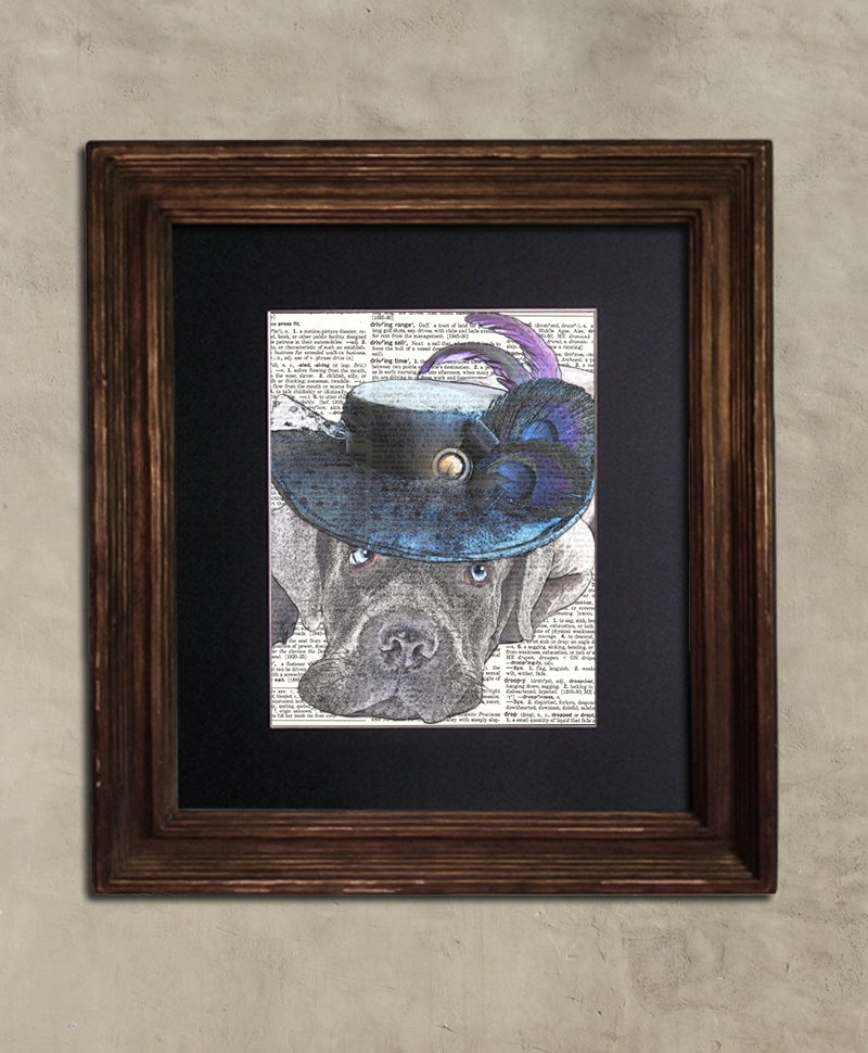 Dictionary Print: Prescient Cane Corso Steampunk Dog, Dog Art Print