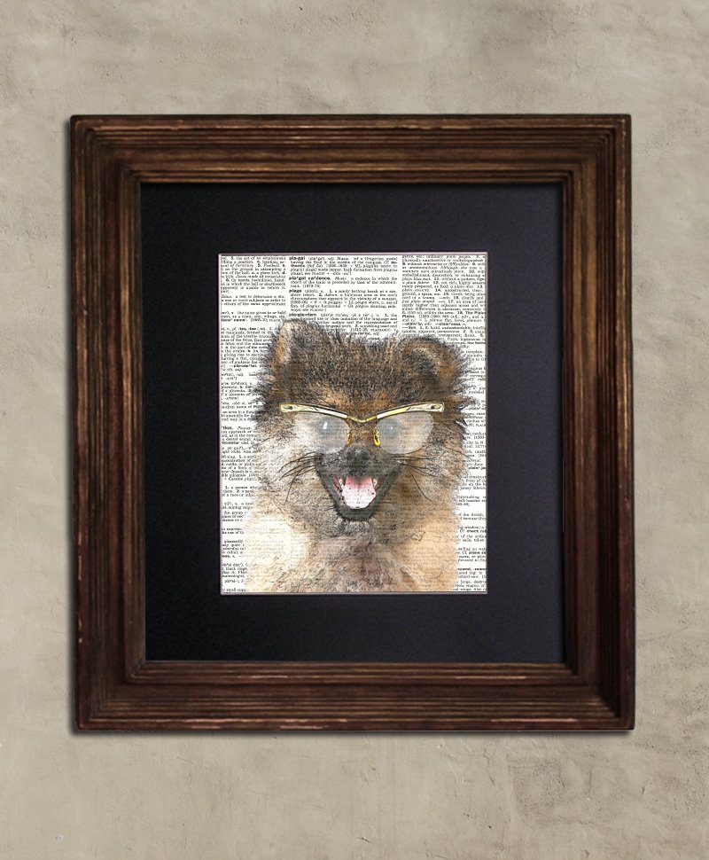 Dictionary Print: Effervescent Steampunk Pomeranian, Steampunk Dog Print, Art Print