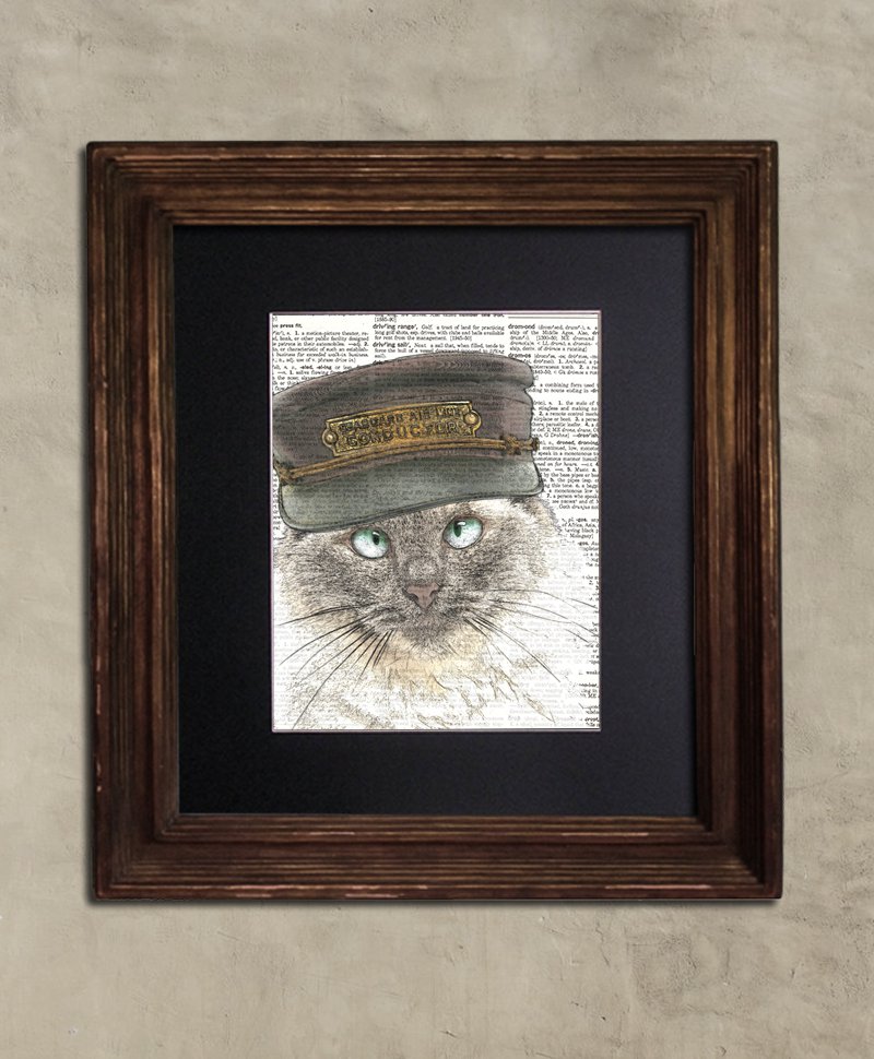 Dictionary Print: Empirical Steampunk Birman Cat, Steampunk Cat Art Print