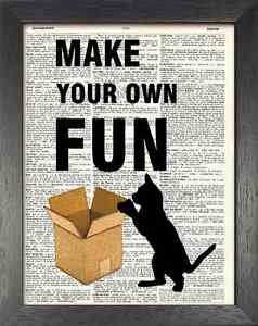 Dictionary Art, Word Art - Cat Design - Make your Own Fun
