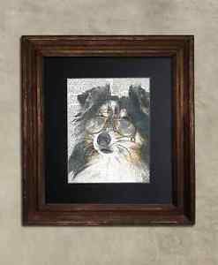 Steampunk Dog - Dictionary Art: Facile Sheltie Dog in Vintage Glasses