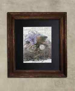 Steampunk Cat - Dictionary Art: Beguiling Persian Cat in Fascinator