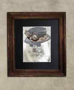 Steampunk Cat - Dictionary Art: Cogent Angora Cat in Steampunk Hat
