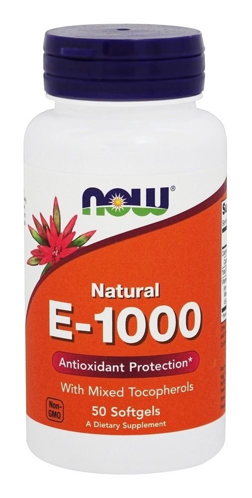 NOW Foods Vitamin E Mixed Tocopherols Unesterified 1000 IU 50 Softgels