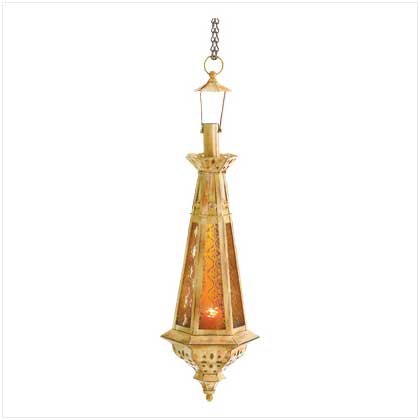 AMBER TEARDROP LANTERN